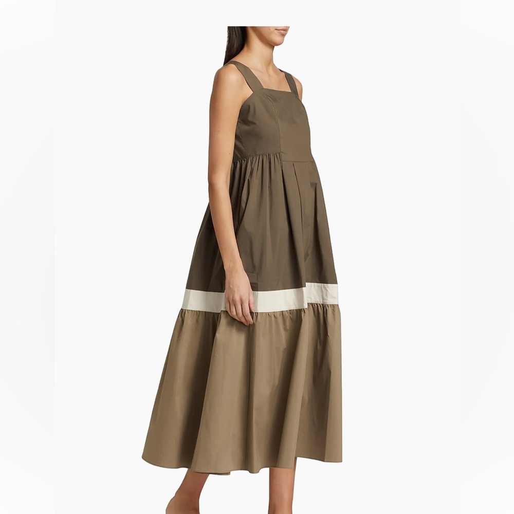 Barney’s Color block dress  Taupe and Cream